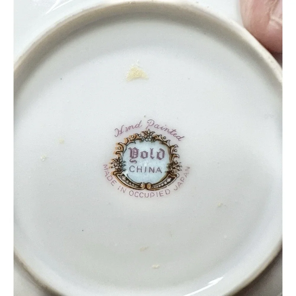 Vintage Occupied Japan Hand Painted Gold China Teacup & Saucer Pink Floral